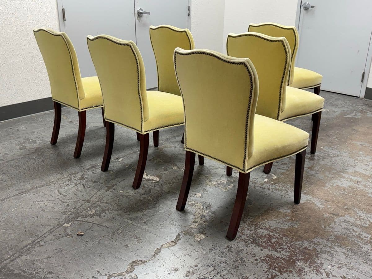 Hickory Chair Company Cabriole Side Dining Chairs in Kravet Limeade Mohair, Set of Six - Thumbnail 6