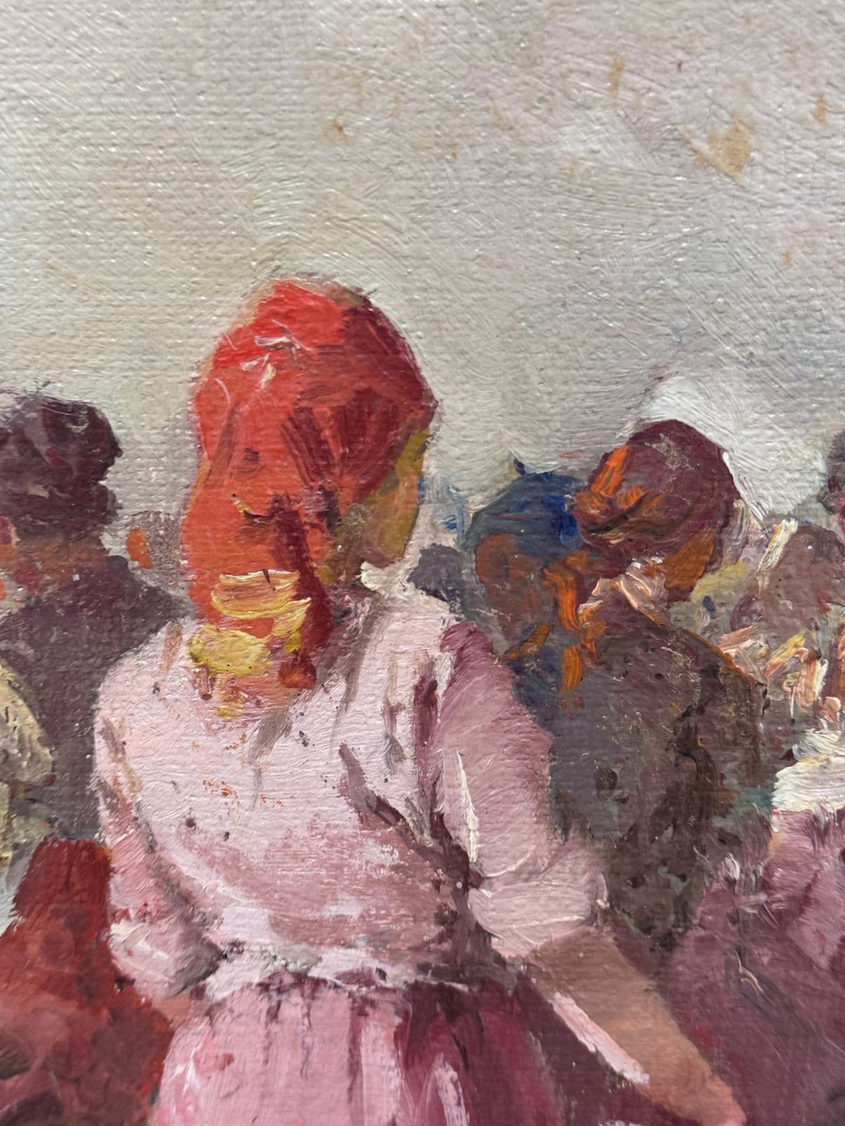 Agoston Acs "Market Scene" Original Oil on Canvas, Signed + Framed - Thumbnail 9