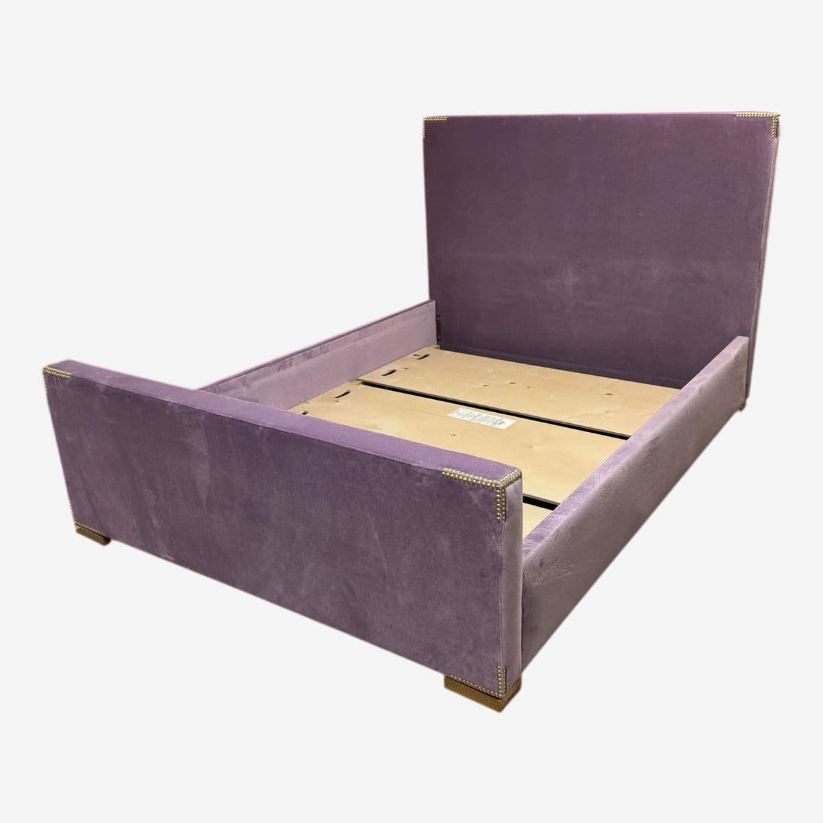 Queen Size Jonathan Adler Connery Venice Amethyst Velvet Bed Frame - Image 1