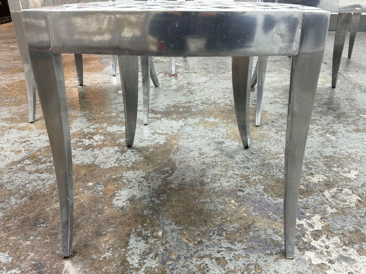 Circa 1970's Aluminum Klismos Side Dining Chairs, Set of Six - Thumbnail 10