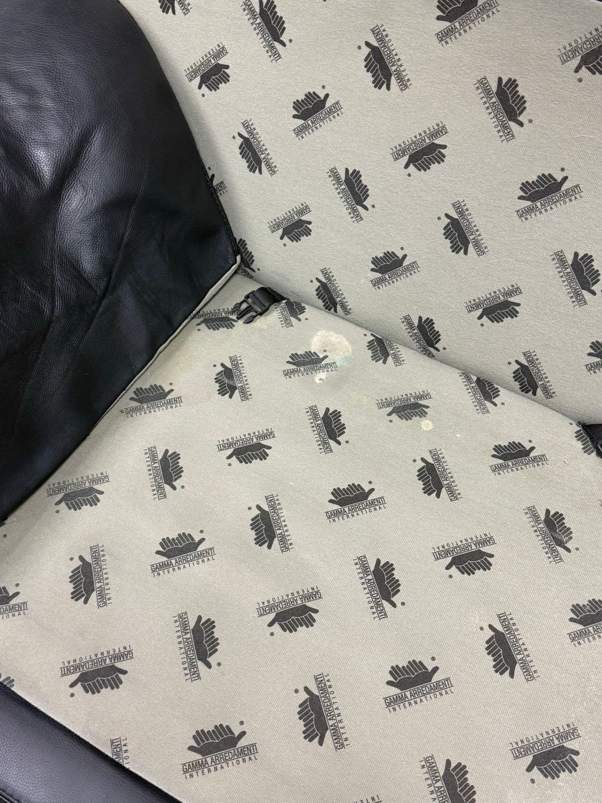 Gamma Arredamenti Full-Grain Leather Italian Sofa, Black - Thumbnail 3