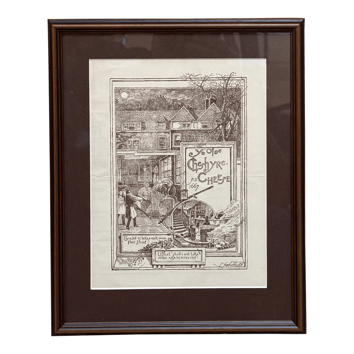 Vintage London Pub Ye Olde Cheshire Cheese Menu, Framed - Thumbnail 2
