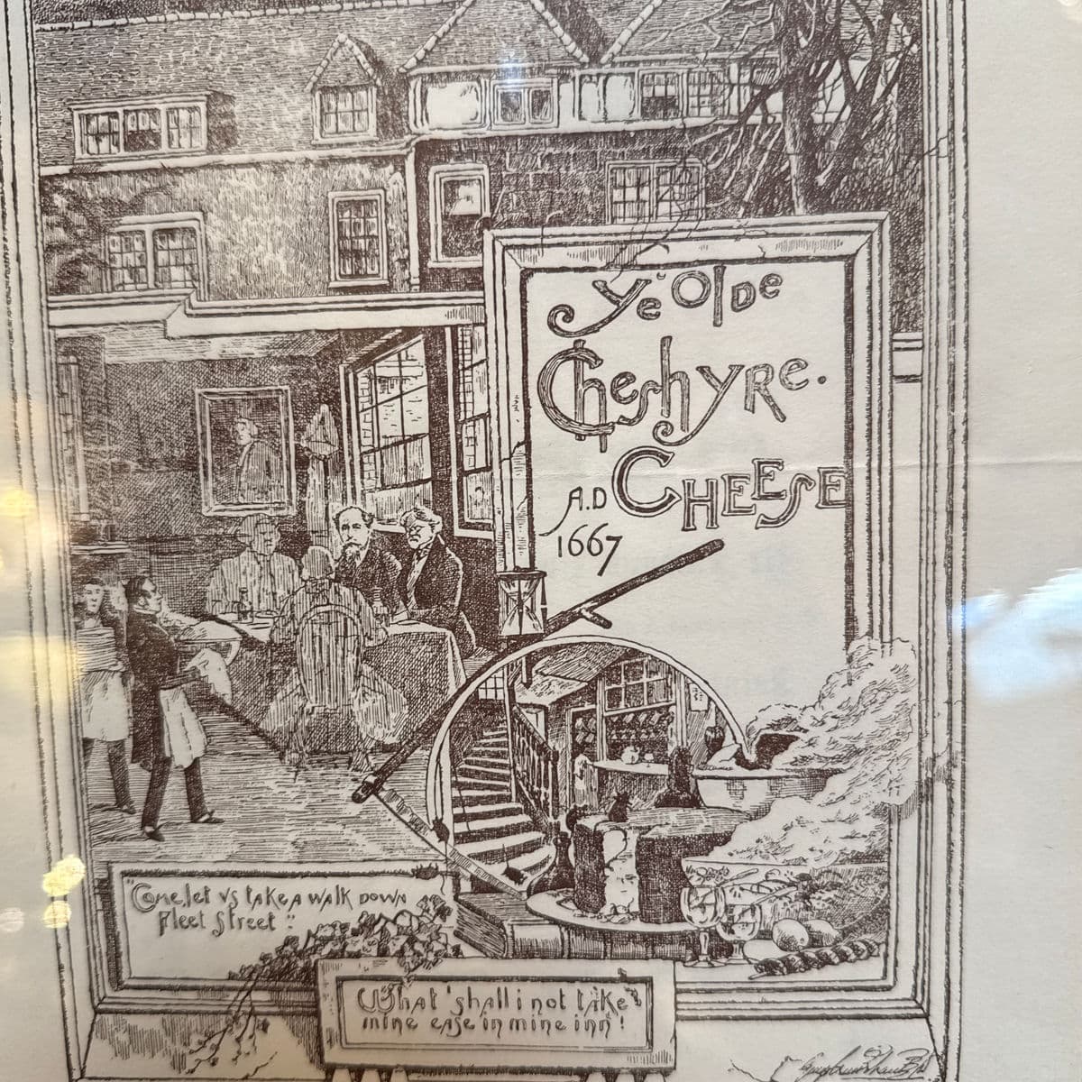 Vintage London Pub Ye Olde Cheshire Cheese Menu, Framed - Thumbnail 13