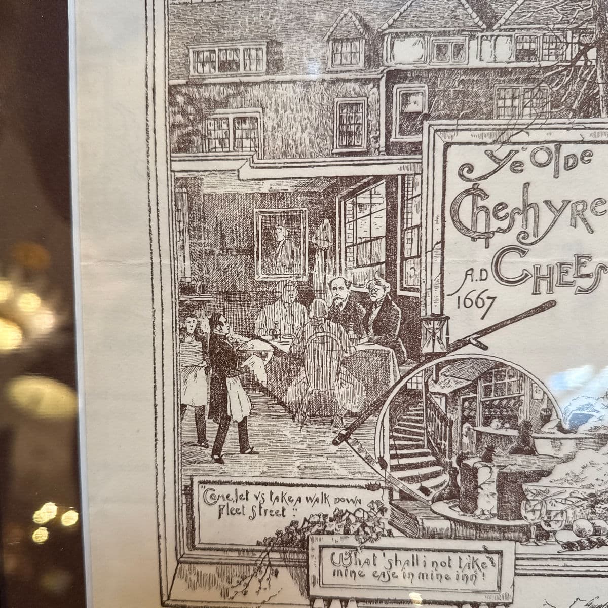 Vintage London Pub Ye Olde Cheshire Cheese Menu, Framed - Thumbnail 12