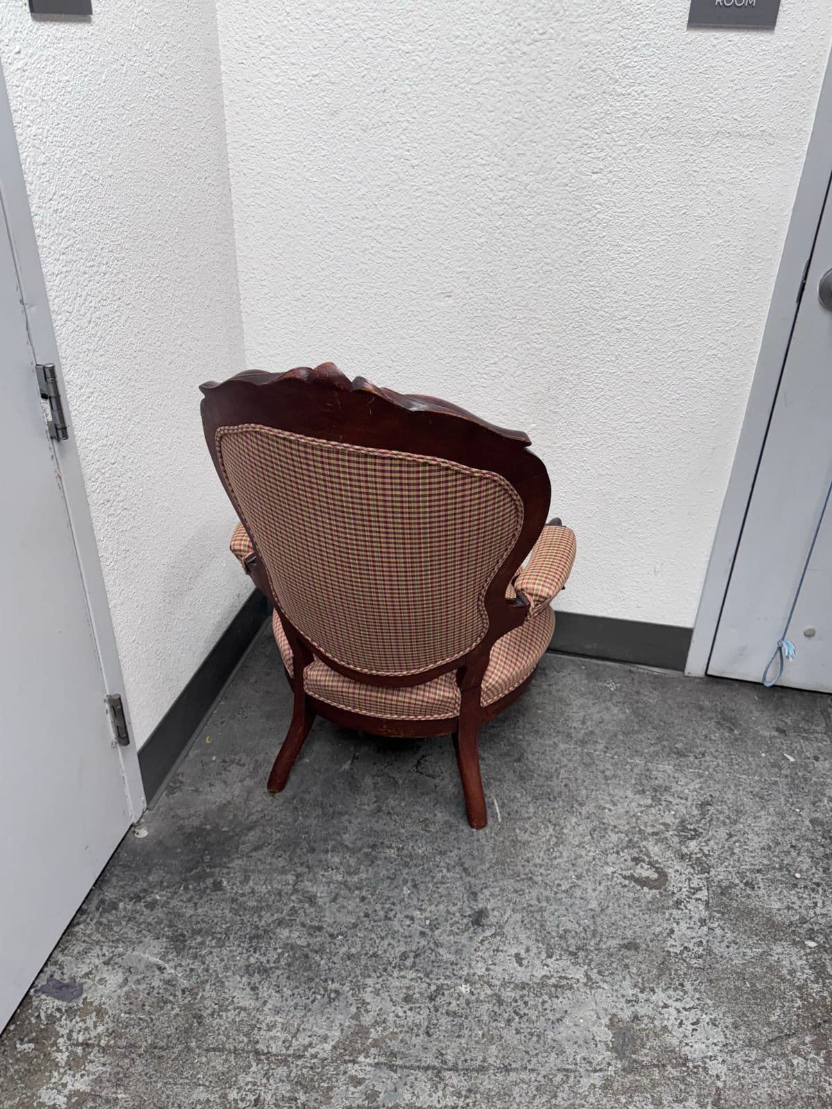 Victorian Eastlake Style Plaid Parlor Chair - Thumbnail 5