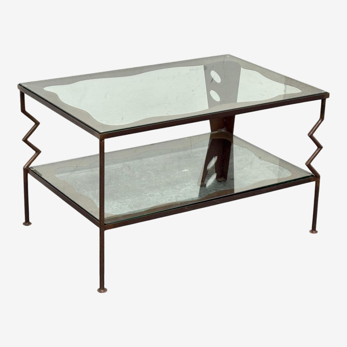 Circa 1997 Gregory Hawthorne Steel Coffee Table, Signed - Image 1