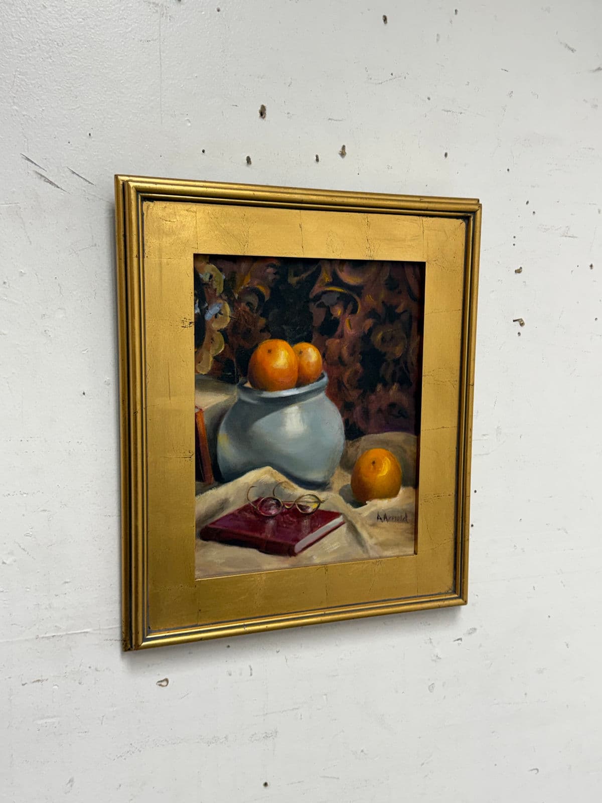 Ann Arnold Custom Framed Oil on Canvas of Still Life - Thumbnail 3