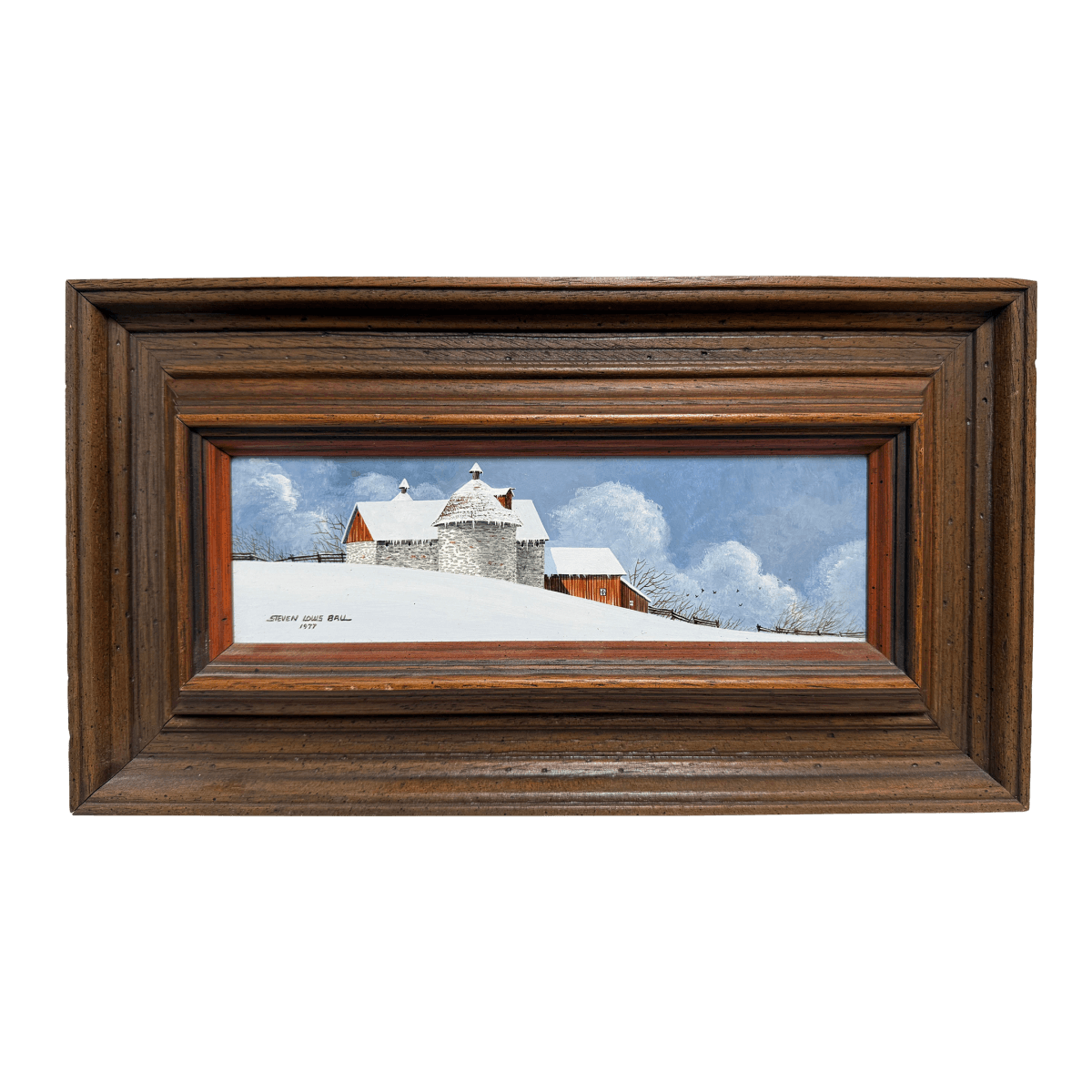 Circa 1977 Steven L. Ball Original Oil Painting, Signed - Thumbnail 2