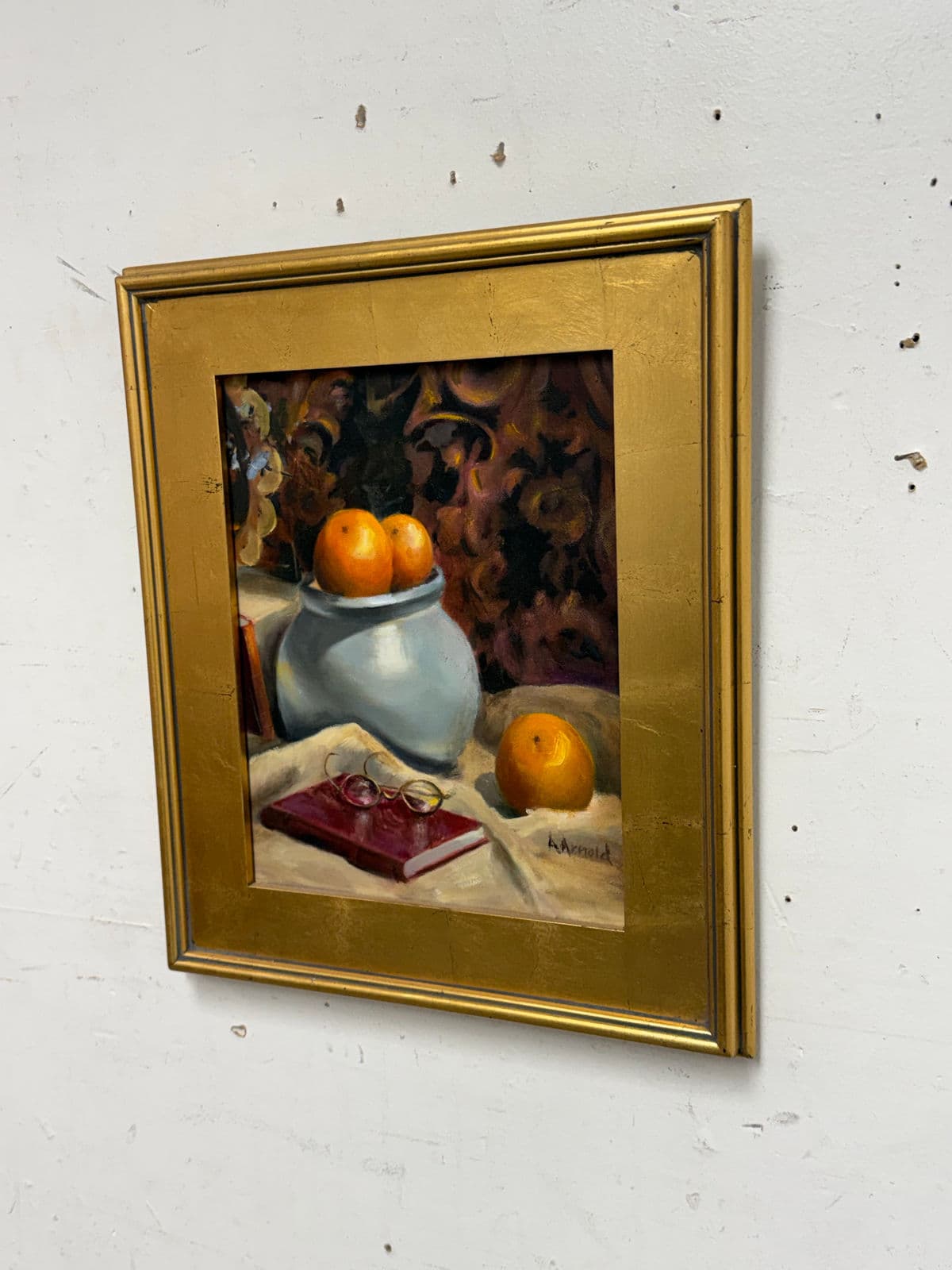 Ann Arnold Custom Framed Oil on Canvas of Still Life - Thumbnail 4