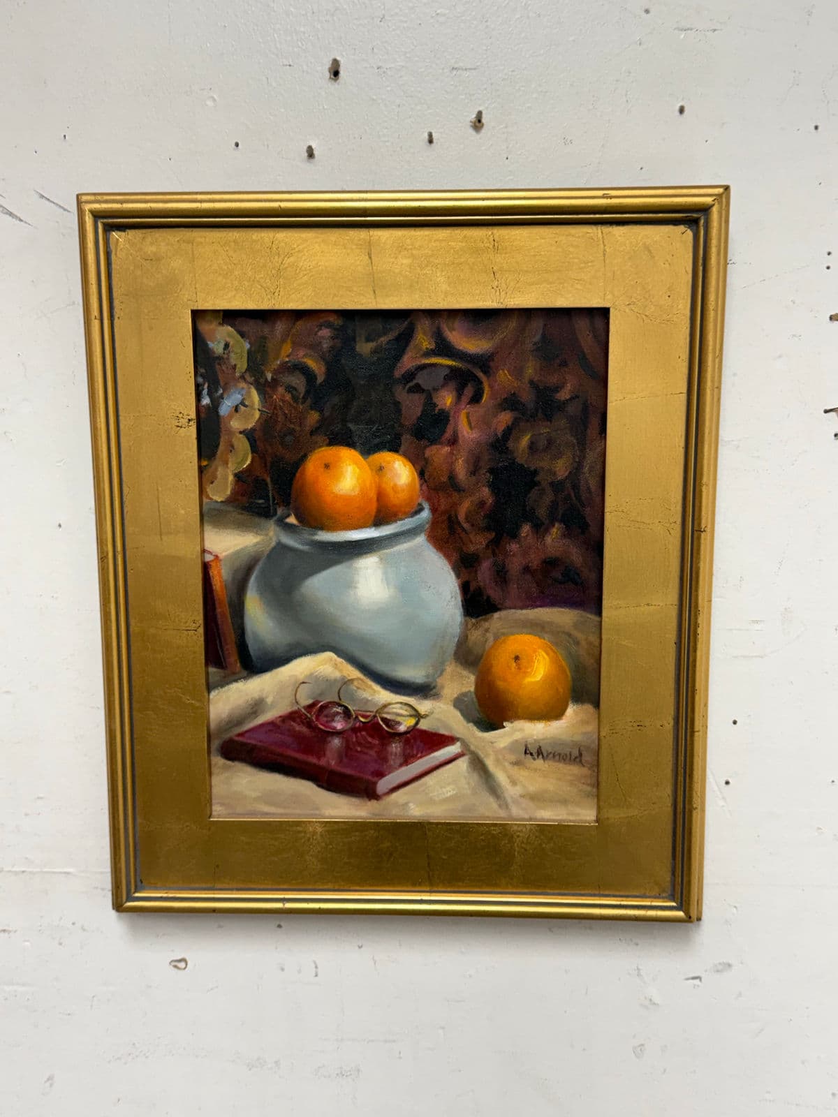 Ann Arnold Custom Framed Oil on Canvas of Still Life - Thumbnail 5
