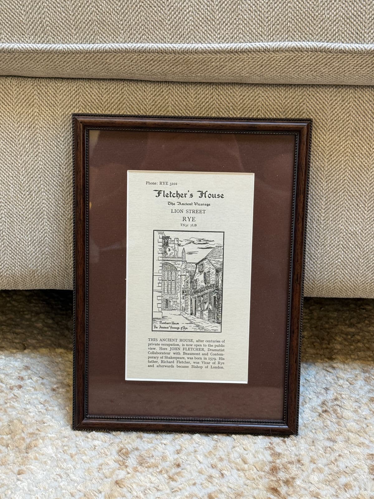 Vintage Fletcher's House Promotional Flyer, Mounted and Framed - Thumbnail 3