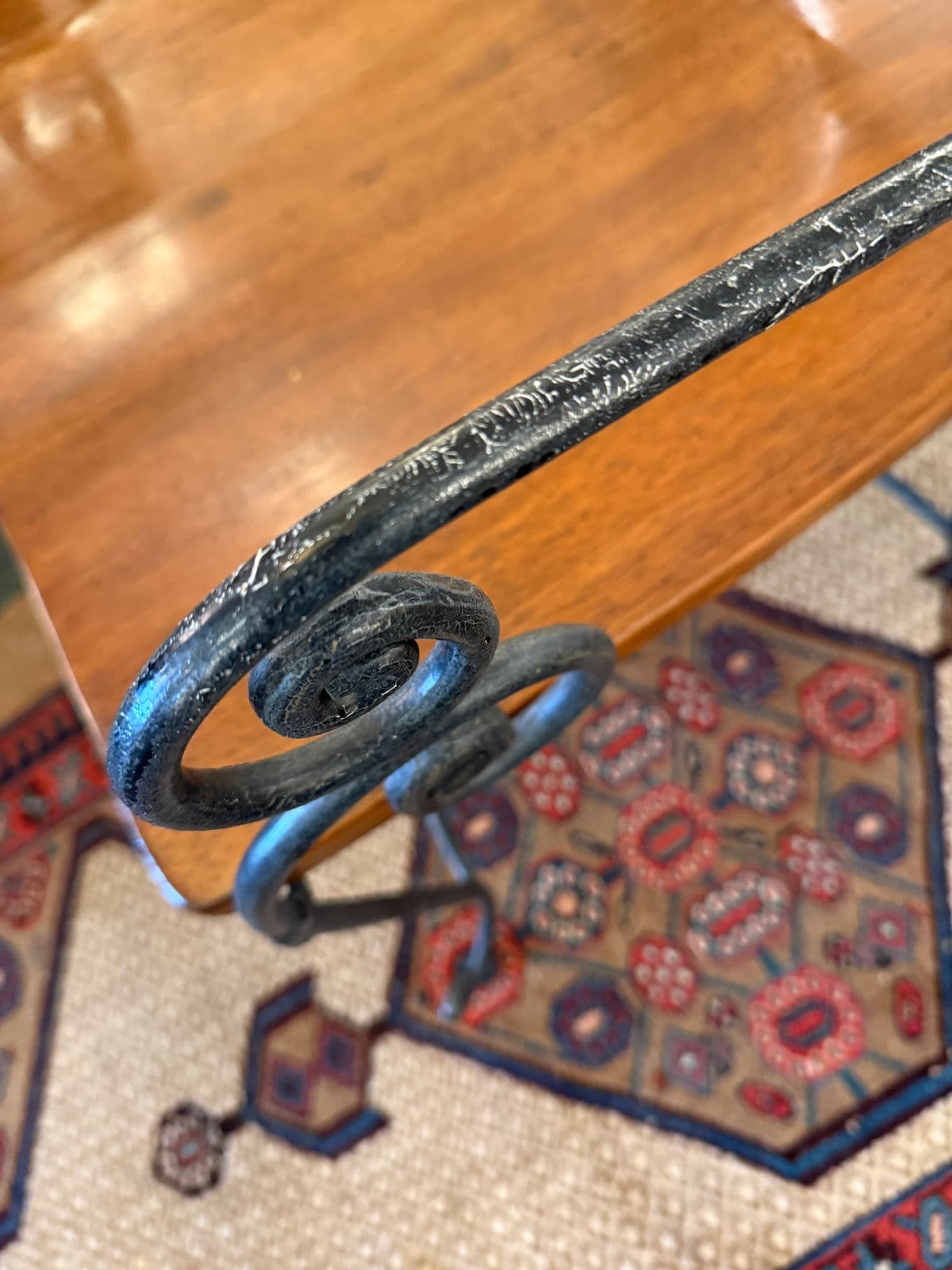 Vintage Spanish Iron + Wood Arm Chairs, Pair - Thumbnail 12