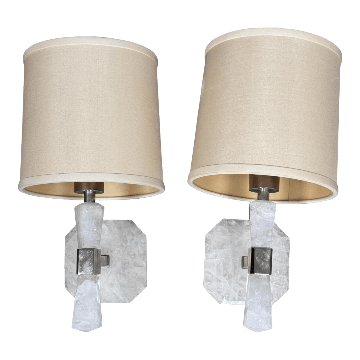 Barbara Barry for Kallista Counterpoint Rock Crystal Wall Sconces, Pair - Thumbnail 2