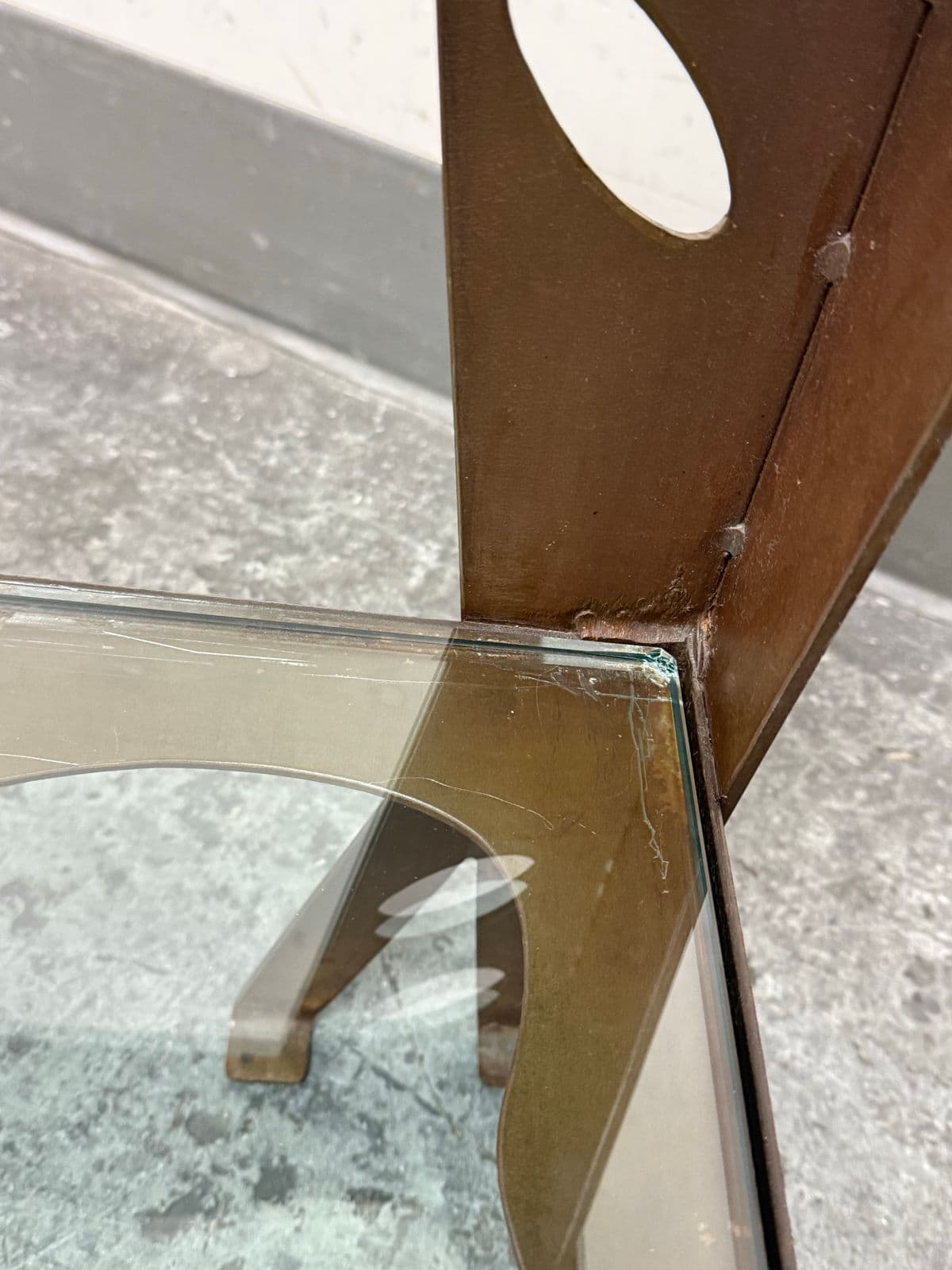 Circa 1997 Gregory Hawthorne Steel Coffee Table, Signed - Thumbnail 3