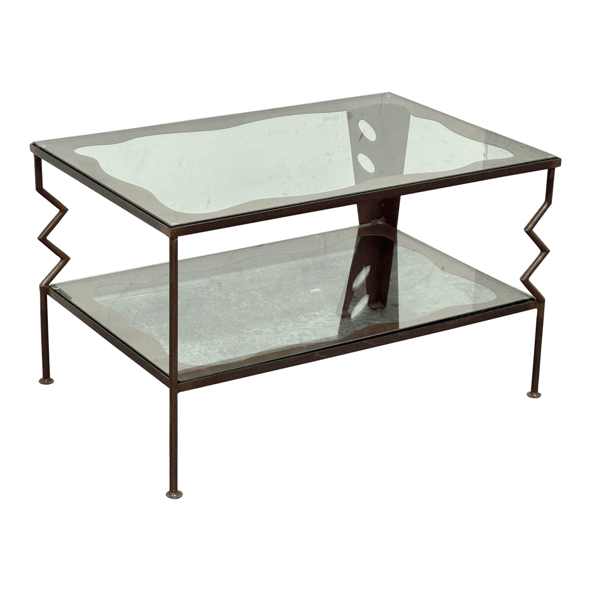 Circa 1997 Gregory Hawthorne Steel Coffee Table, Signed - Thumbnail 2