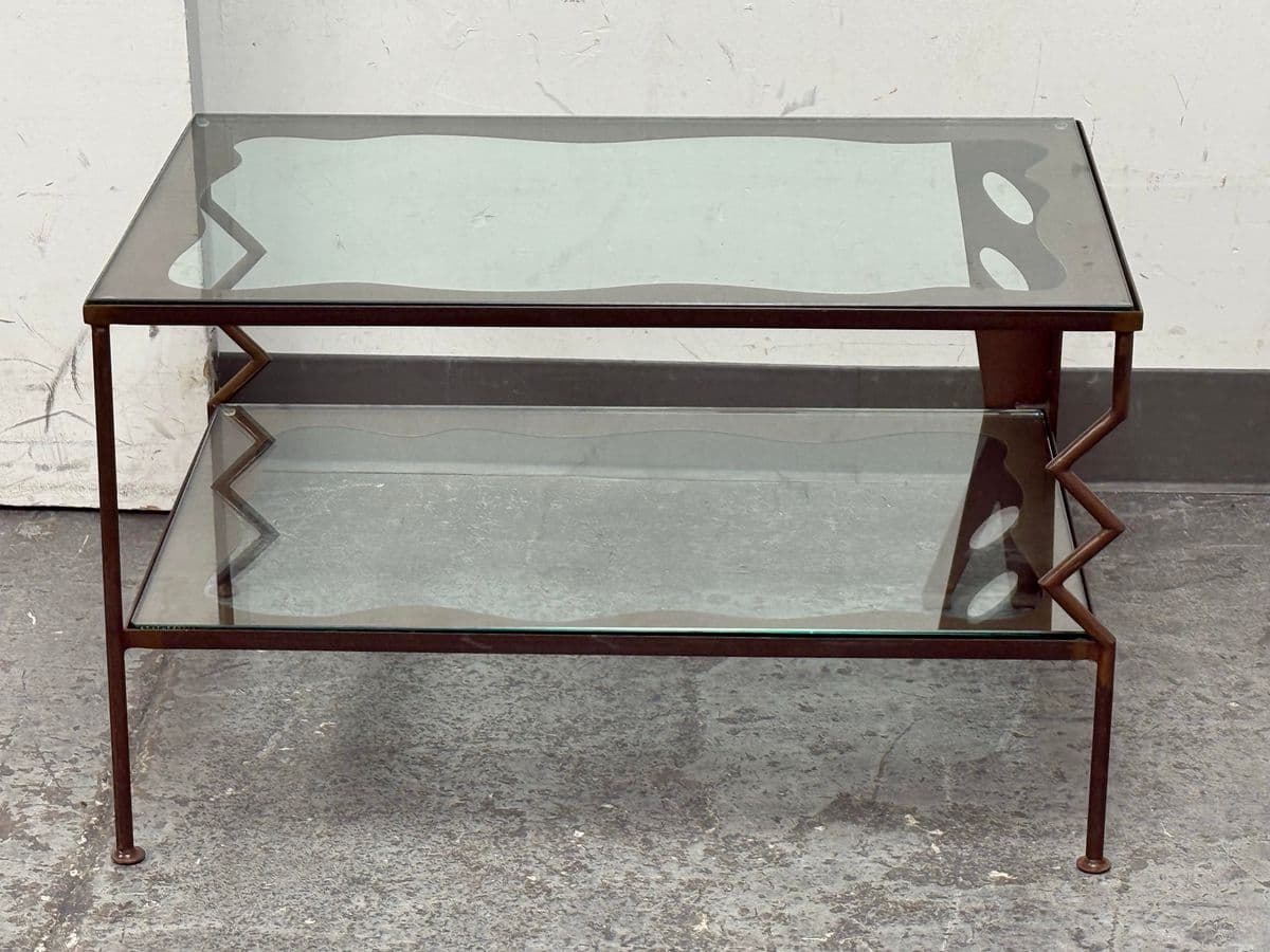 Circa 1997 Gregory Hawthorne Steel Coffee Table, Signed - Thumbnail 12