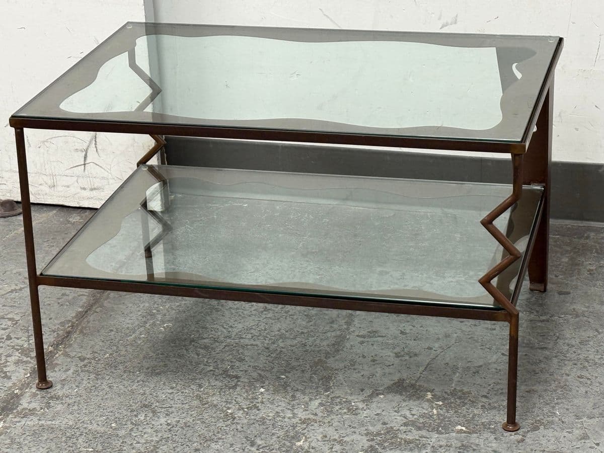 Circa 1997 Gregory Hawthorne Steel Coffee Table, Signed - Thumbnail 10