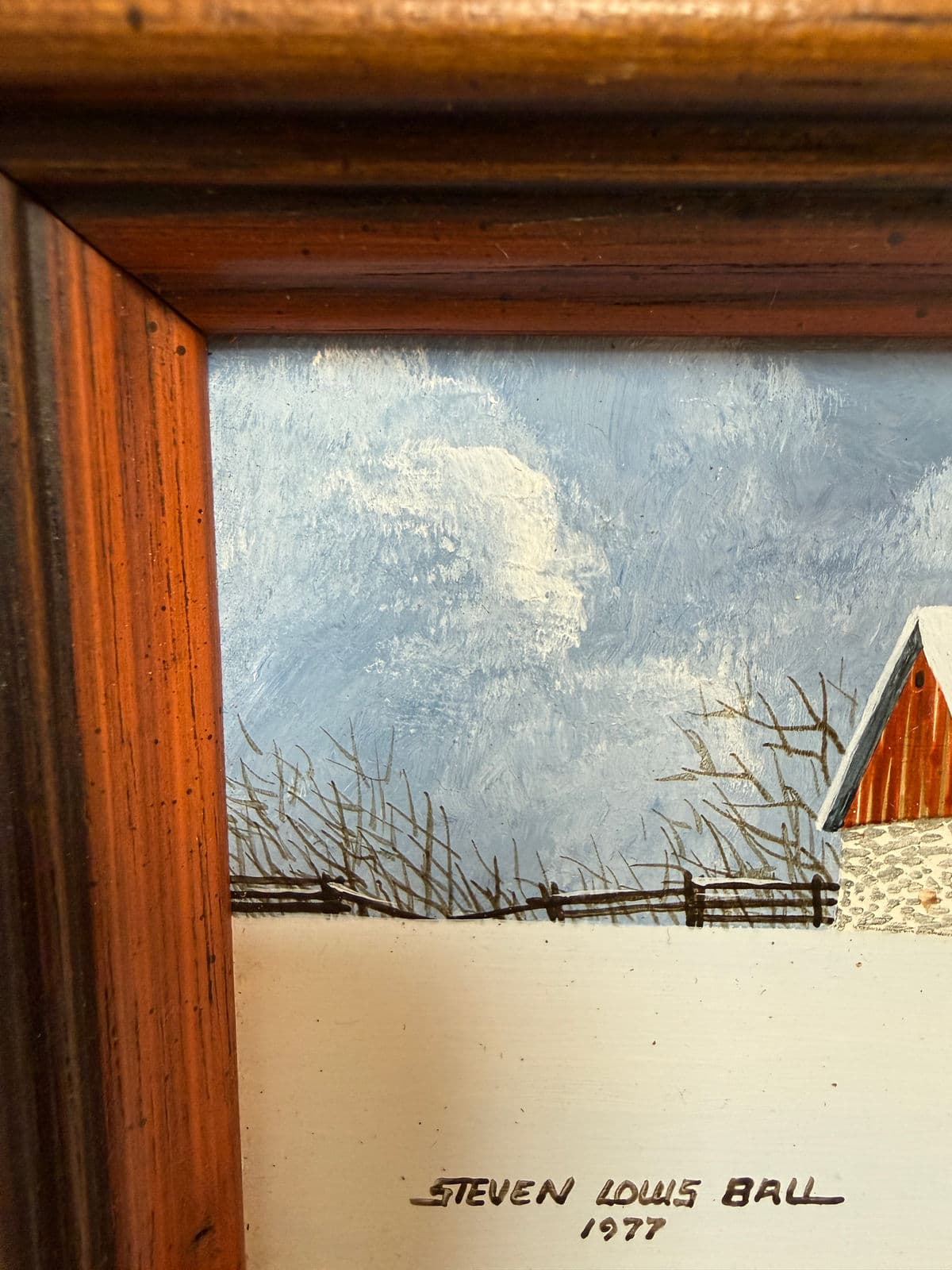 Circa 1977 Steven L. Ball Original Oil Painting, Signed - Thumbnail 11