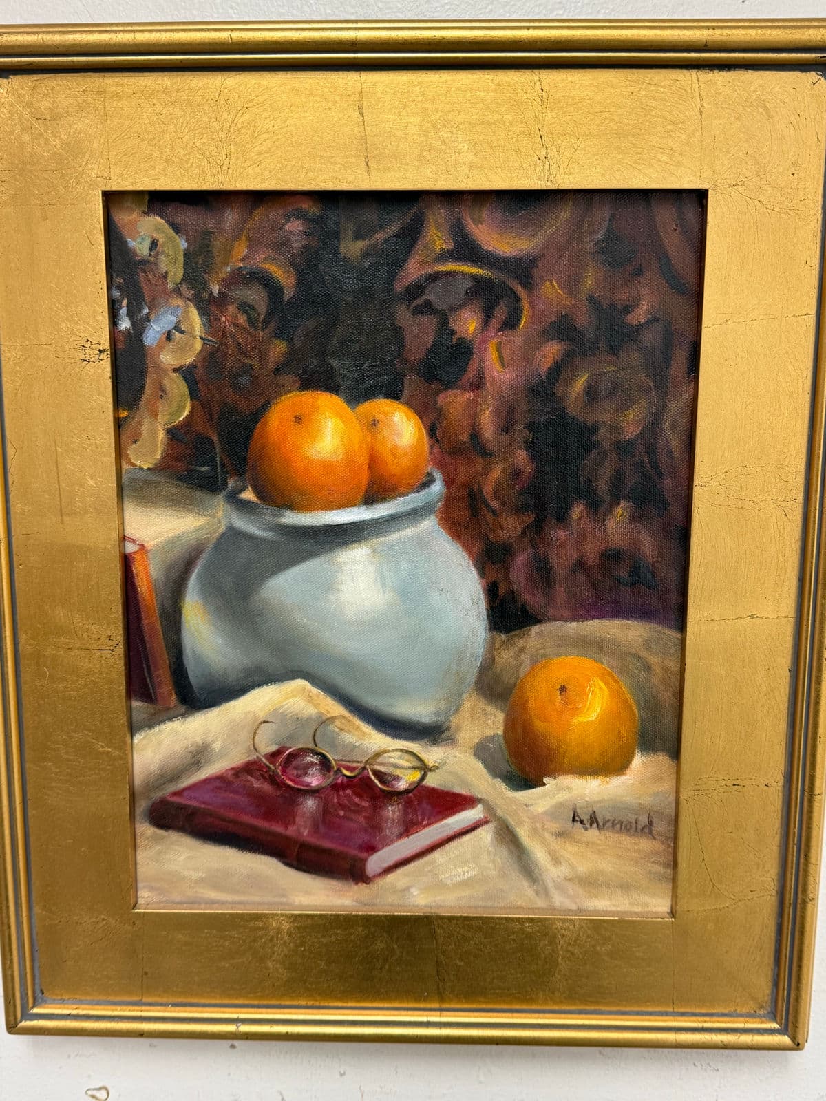 Ann Arnold Custom Framed Oil on Canvas of Still Life - Thumbnail 8
