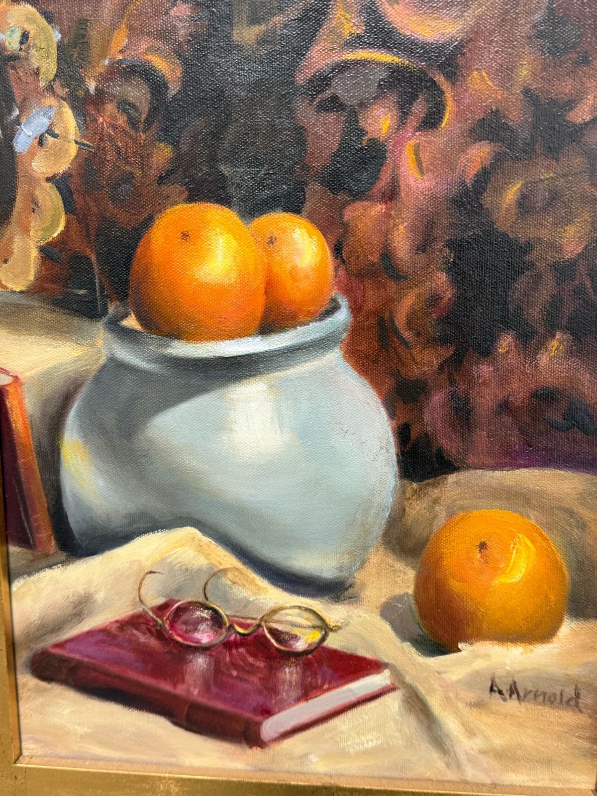 Ann Arnold Custom Framed Oil on Canvas of Still Life - Thumbnail 11