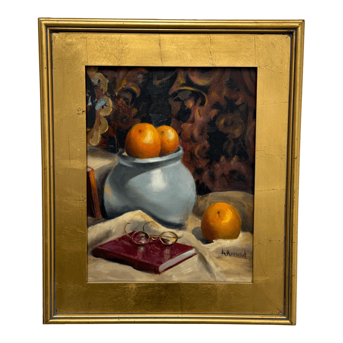 Ann Arnold Custom Framed Oil on Canvas of Still Life - Thumbnail 2