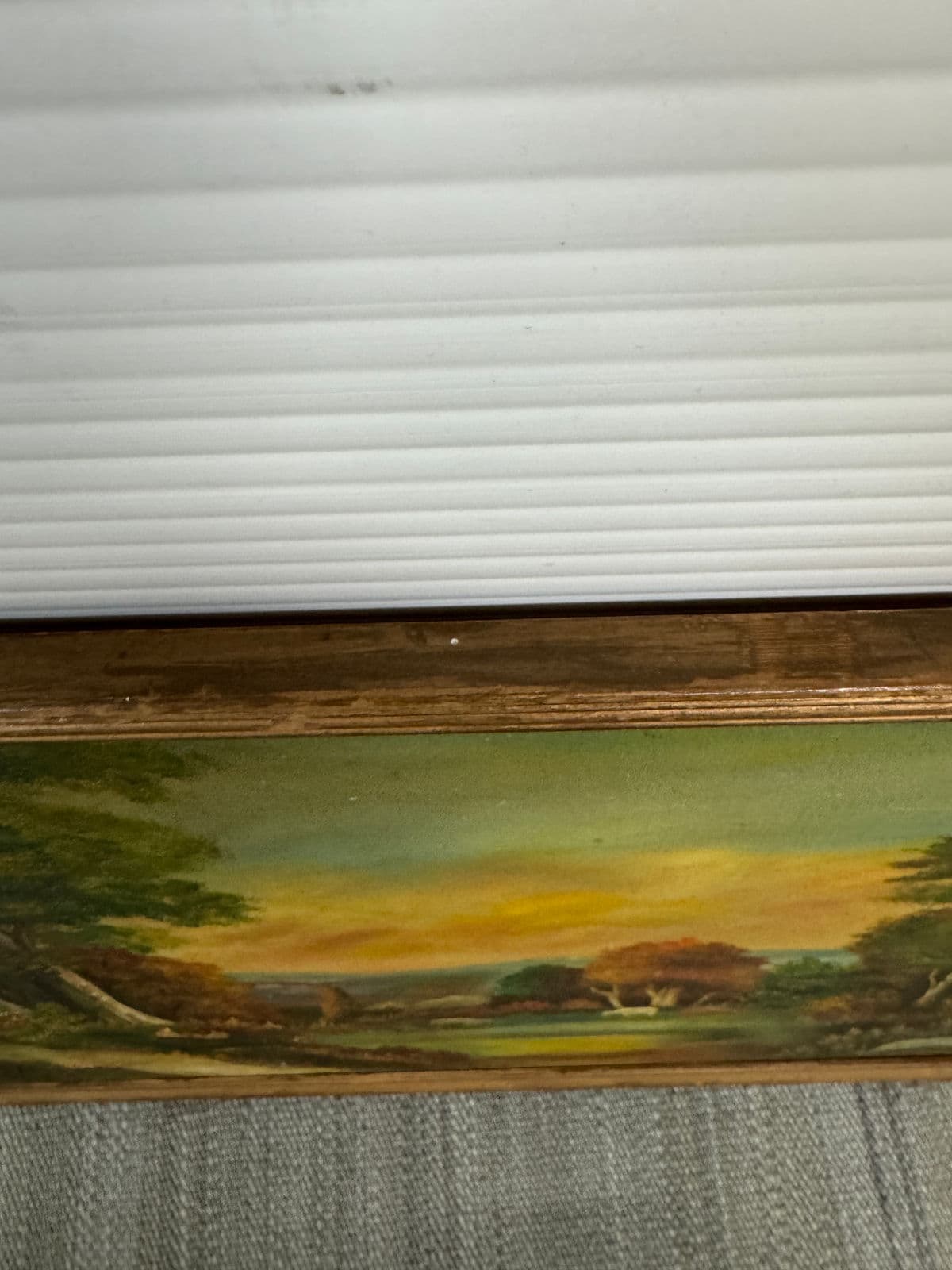 Circa 1958 H. Hansen "Picnic in Meadow" Original Painting, Framed - Thumbnail 9