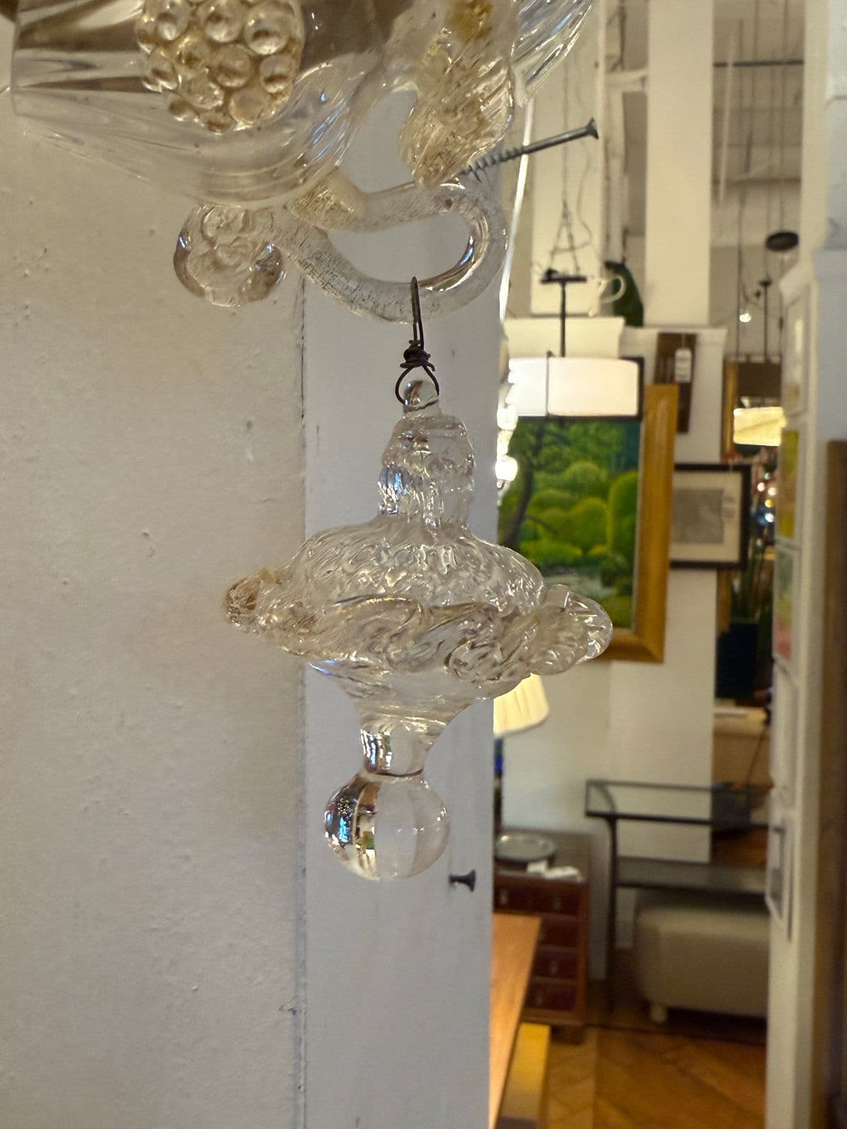 Mid 20th Century Murano Style Glass + Brass Sconce - Thumbnail 12