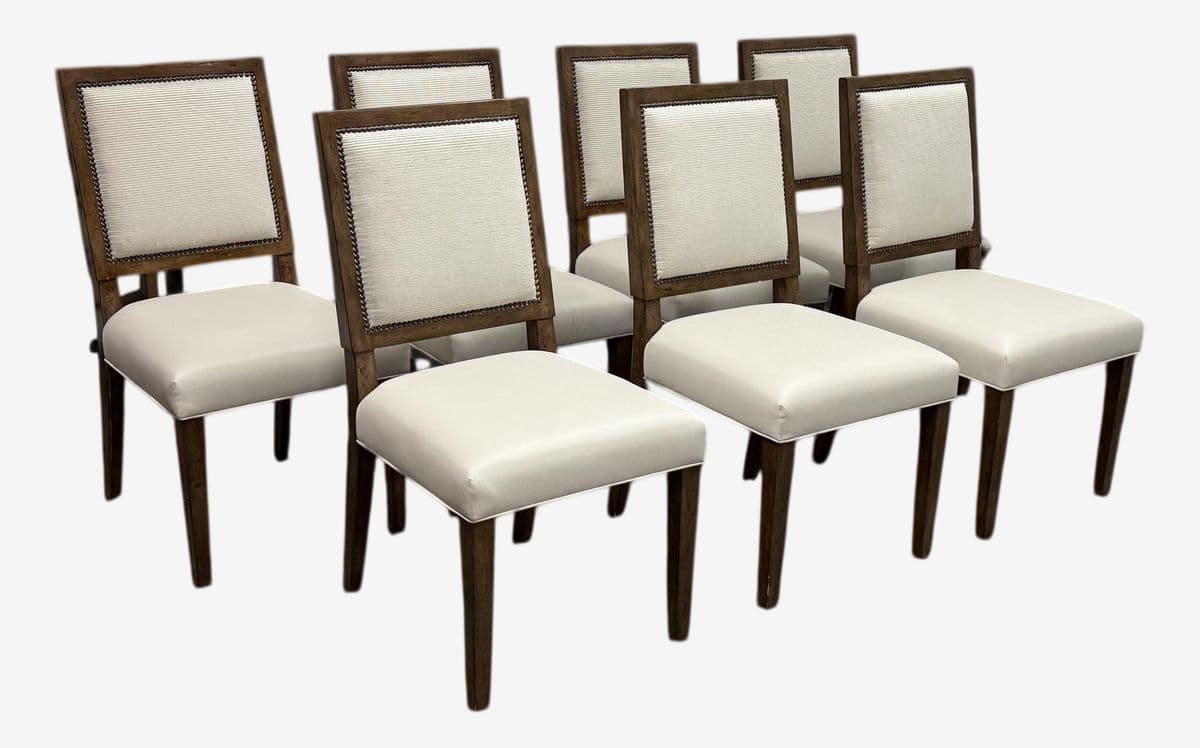 DC Custom by Jose Chavez Leather Dining Chairs, Set of Seven - Image 1