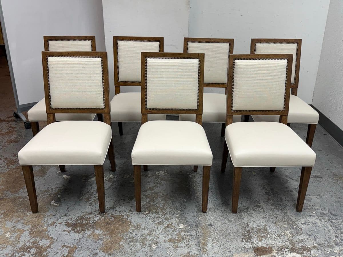 DC Custom by Jose Chavez Leather Dining Chairs, Set of Seven - Thumbnail 3