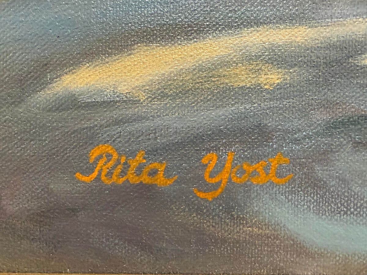 Mid 20th Century Rita Yost Original Landscape Painting, Signed - Thumbnail 12