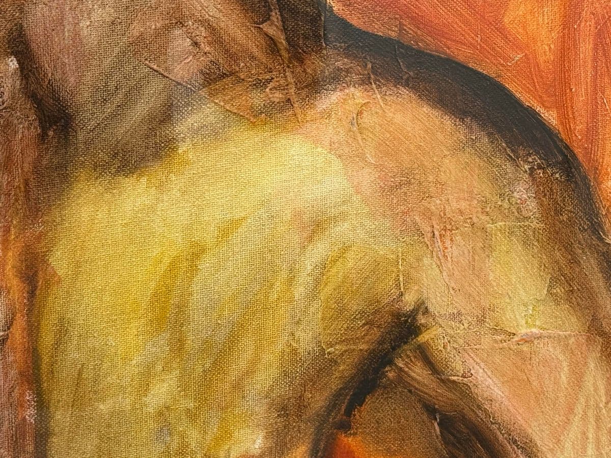 Expressionist Abstract Male + Female Entwined Painting, Framed - Thumbnail 7