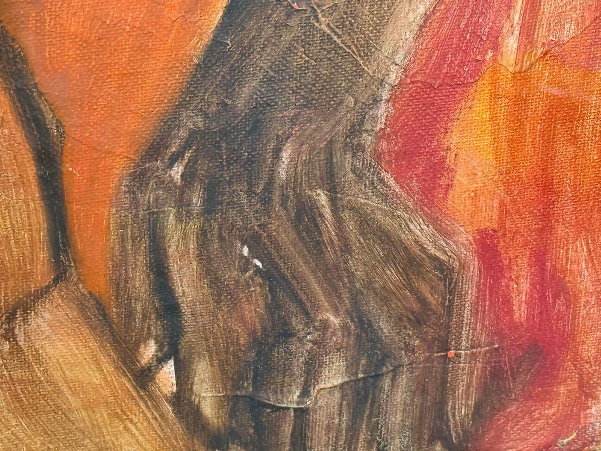 Expressionist Abstract Male + Female Entwined Painting, Framed - Thumbnail 12