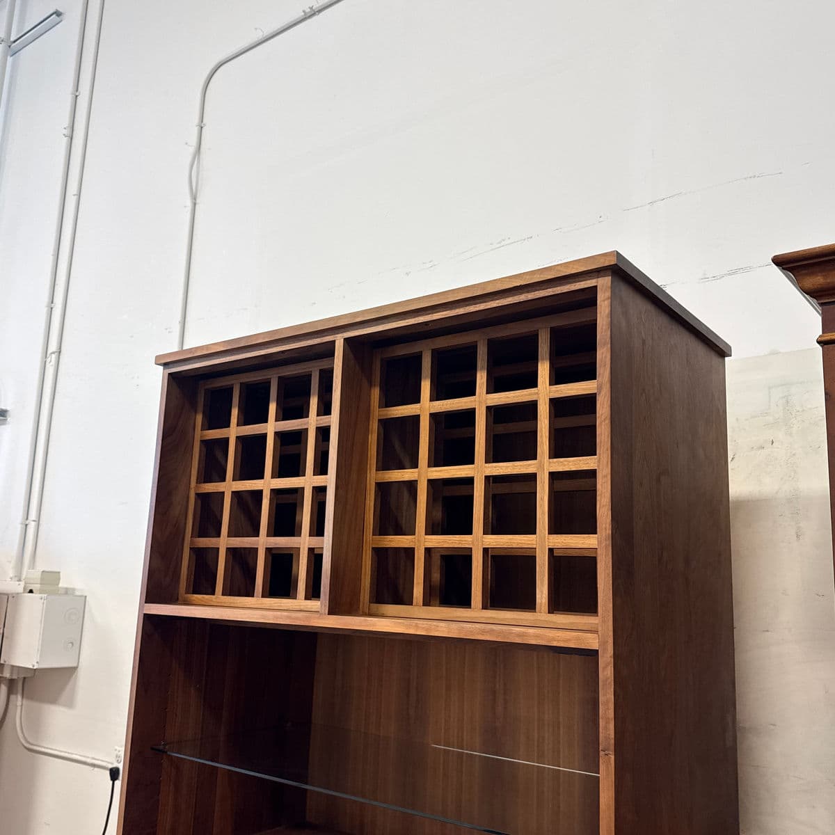 Shell Lake Woodcrafters for Room & Board Linear Walnut Wood Kitchen Hutch - Thumbnail 13