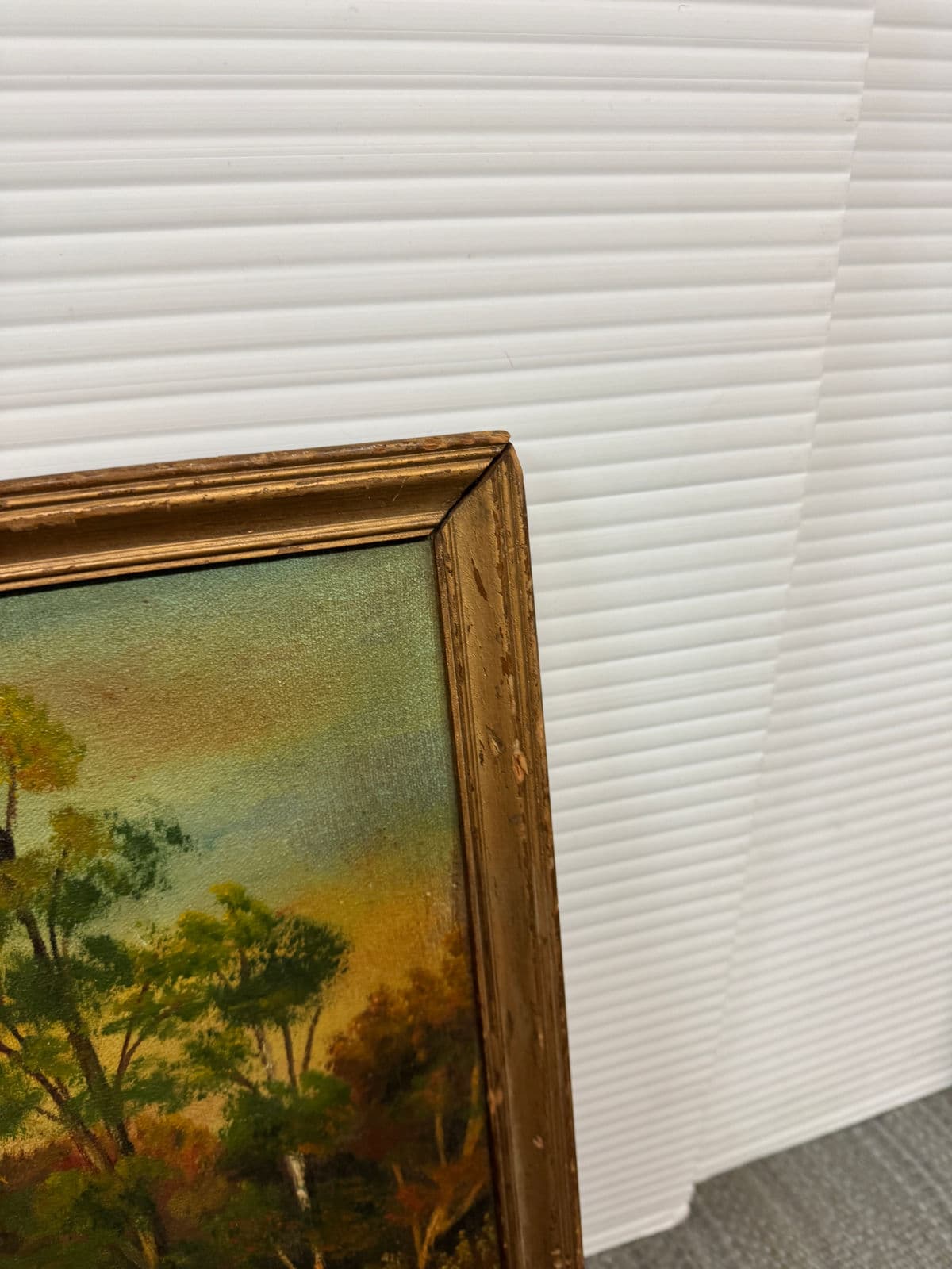 Circa 1958 H. Hansen "Picnic in Meadow" Original Painting, Framed - Thumbnail 12