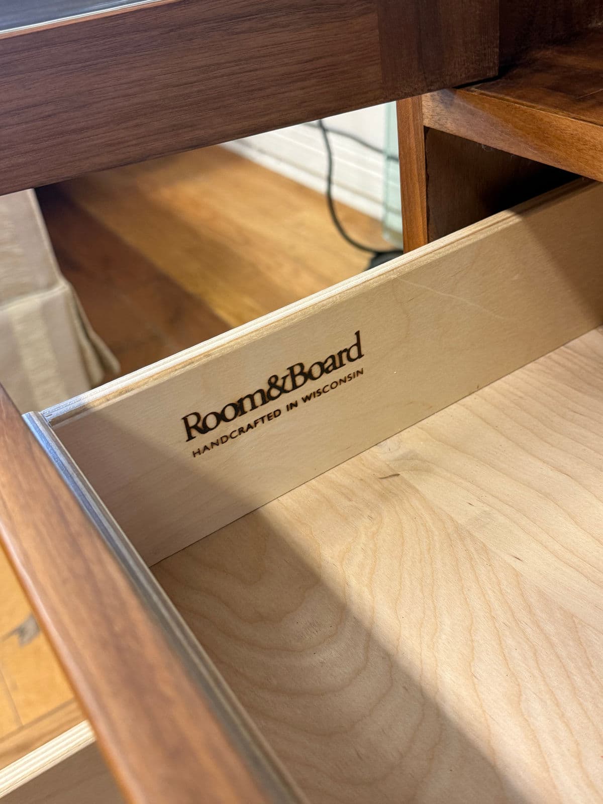 Shell Lake Woodcrafters for Room & Board Linear Walnut Wood Kitchen Hutch - Thumbnail 10