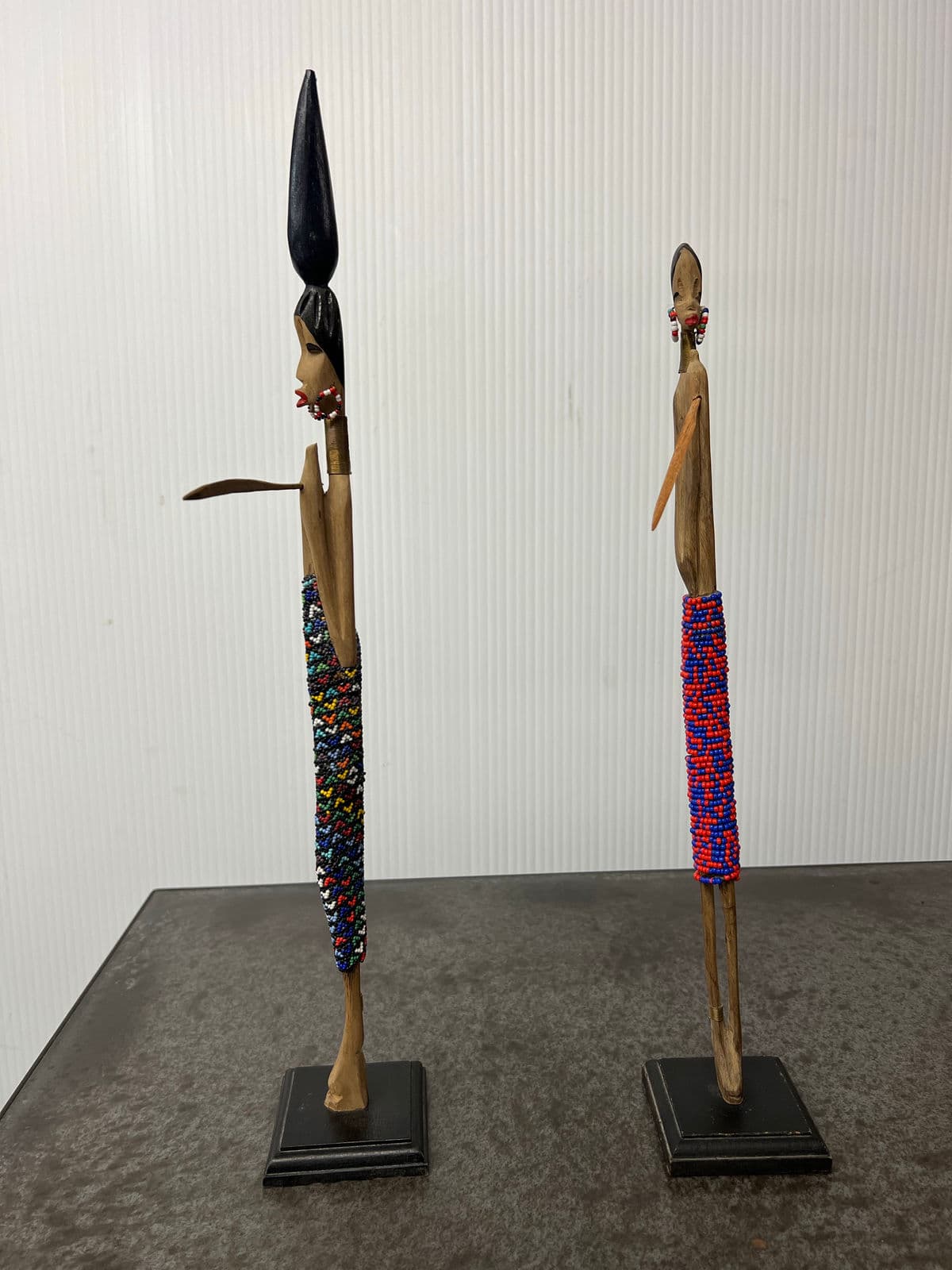 Handcrafted African Female Ndebele Beaded Figures, Pair - Thumbnail 4