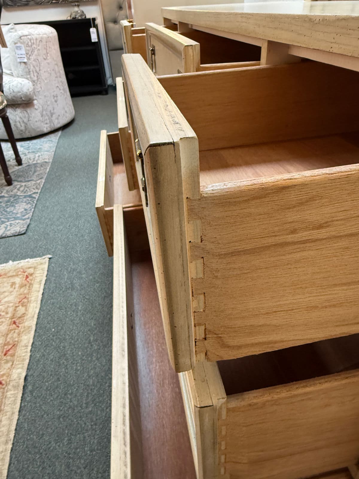 Mid 20th Century Dixie Furniture Shangri-La Chinoiserie Dresser + Mirror - Thumbnail 6