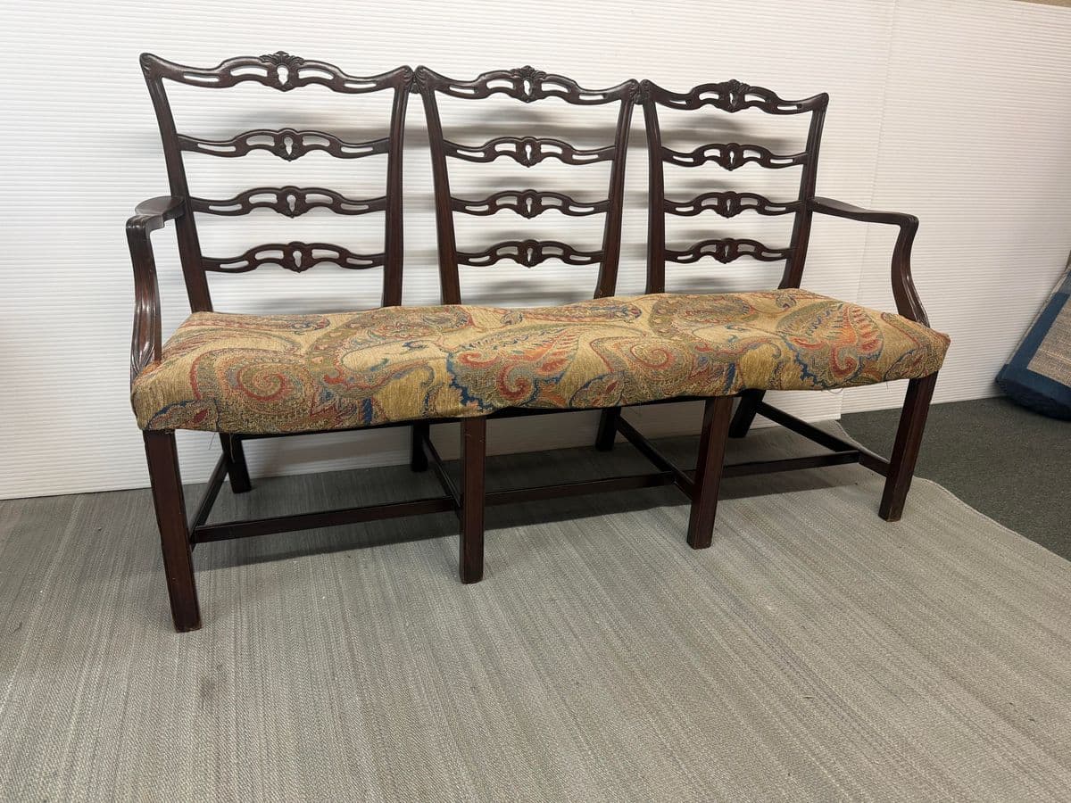 19th Century Chippendale Triple-Back Settee - Thumbnail 3