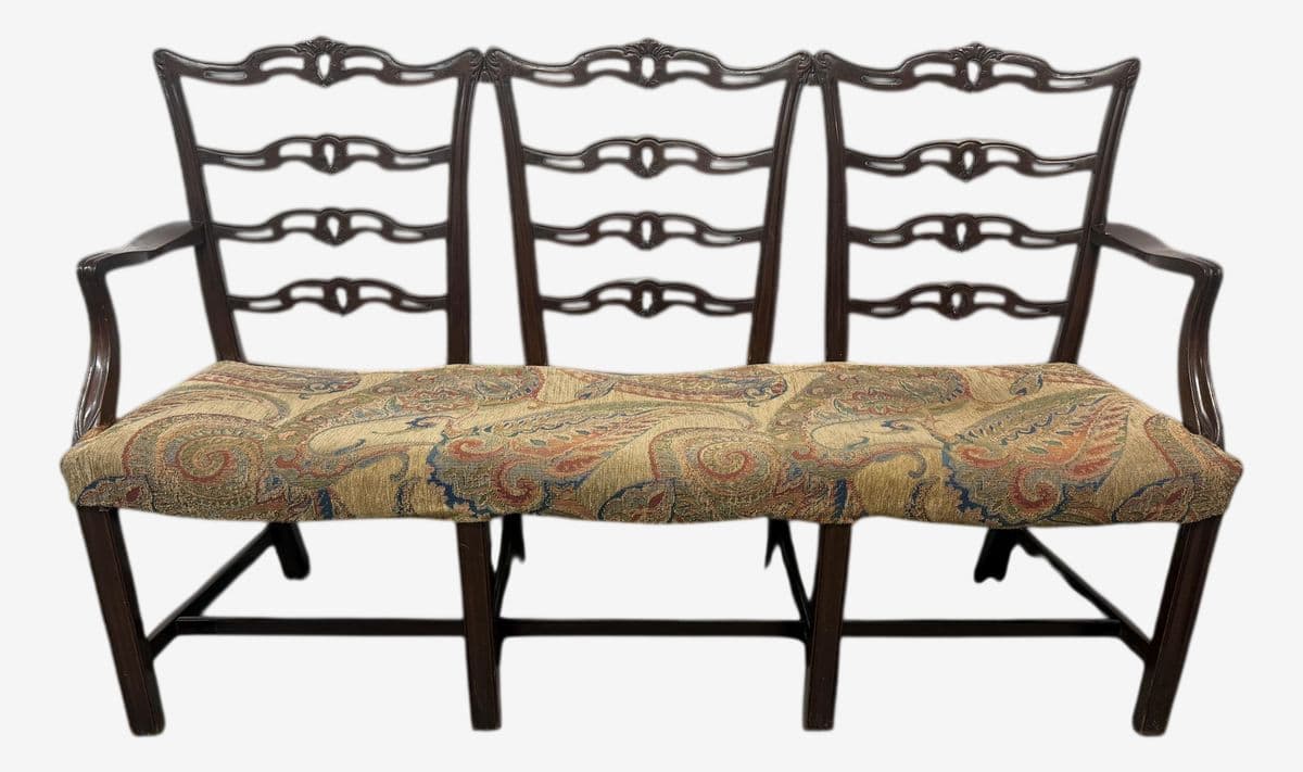 19th Century Chippendale Triple-Back Settee - Image 1