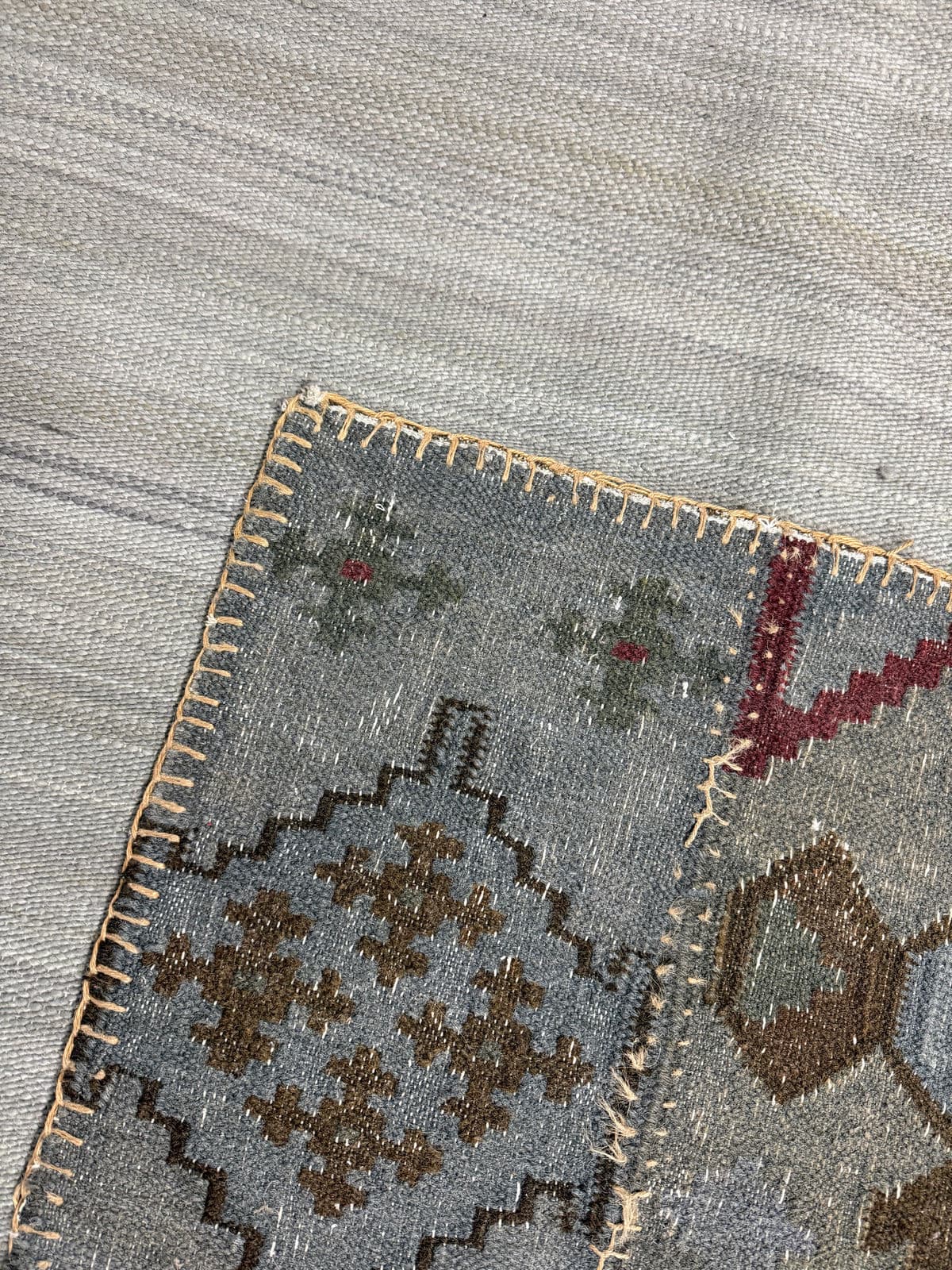 4ft × 5ft 11in Patchwork Stonewashed Kilim Rug - Thumbnail 4