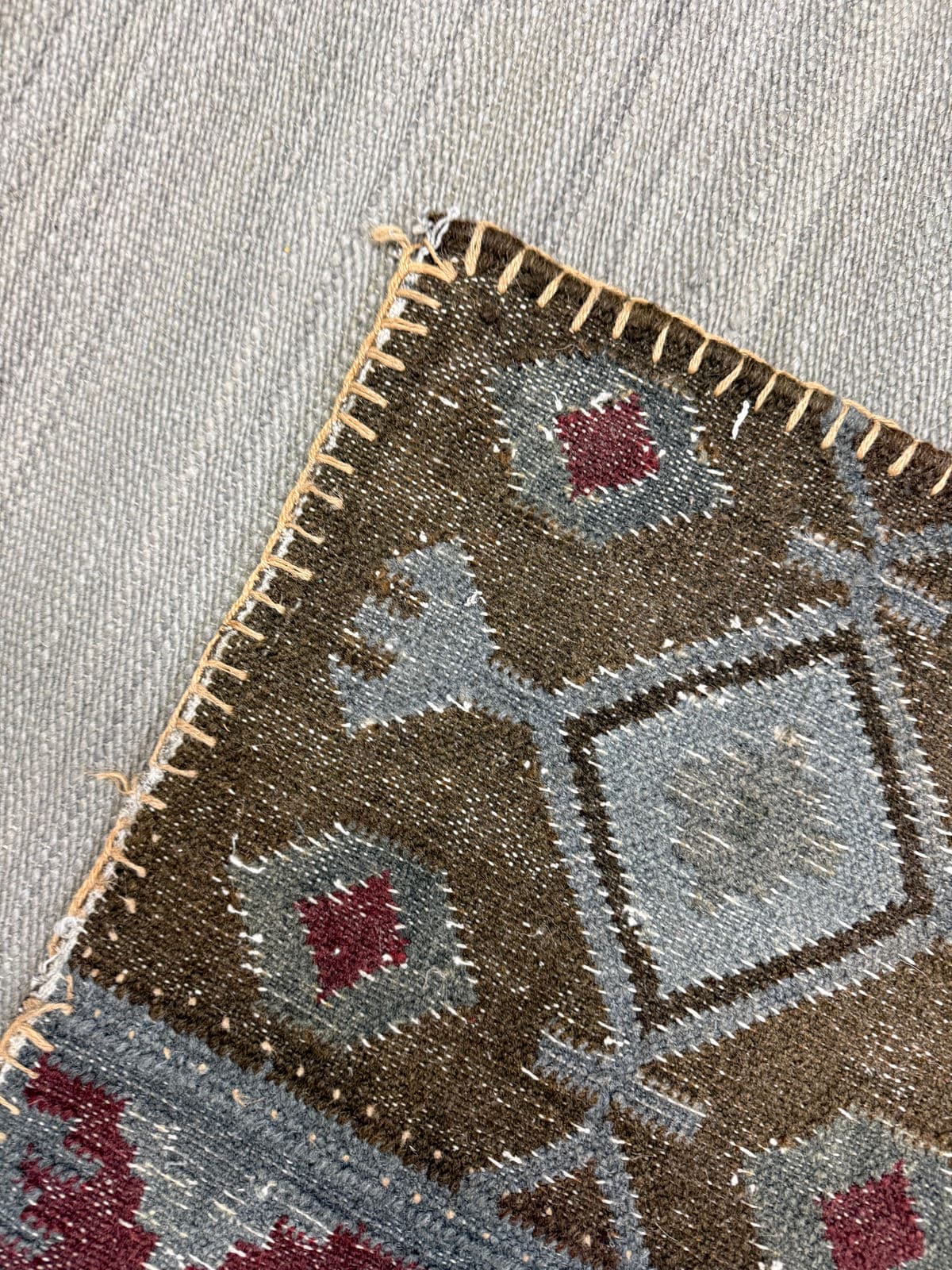 4ft × 5ft 11in Patchwork Stonewashed Kilim Rug - Thumbnail 12