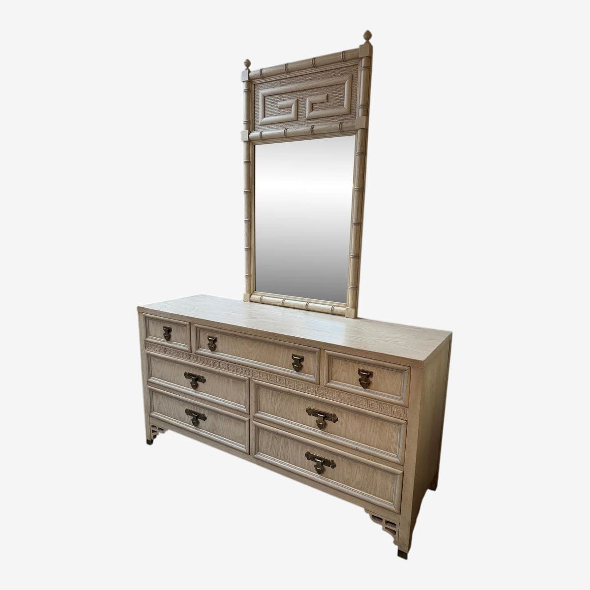 Mid 20th Century Dixie Furniture Shangri-La Chinoiserie Dresser + Mirror - Image 1