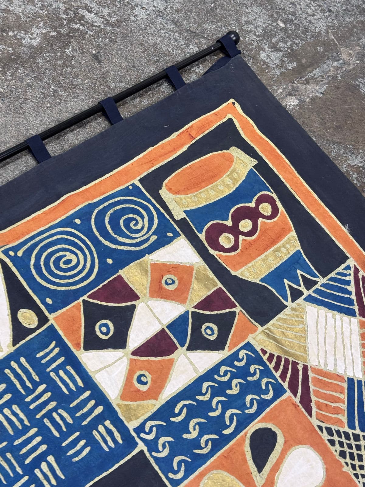 Hand Painted African Batik Wall Hanging - Thumbnail 12