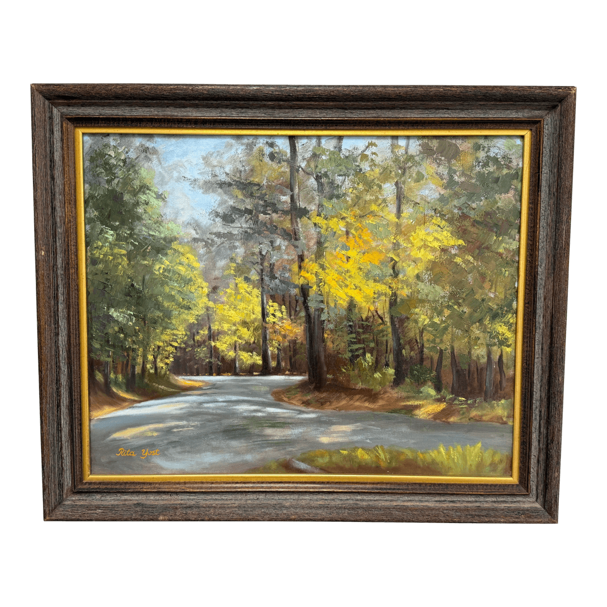 Mid 20th Century Rita Yost Original Landscape Painting, Signed - Thumbnail 2