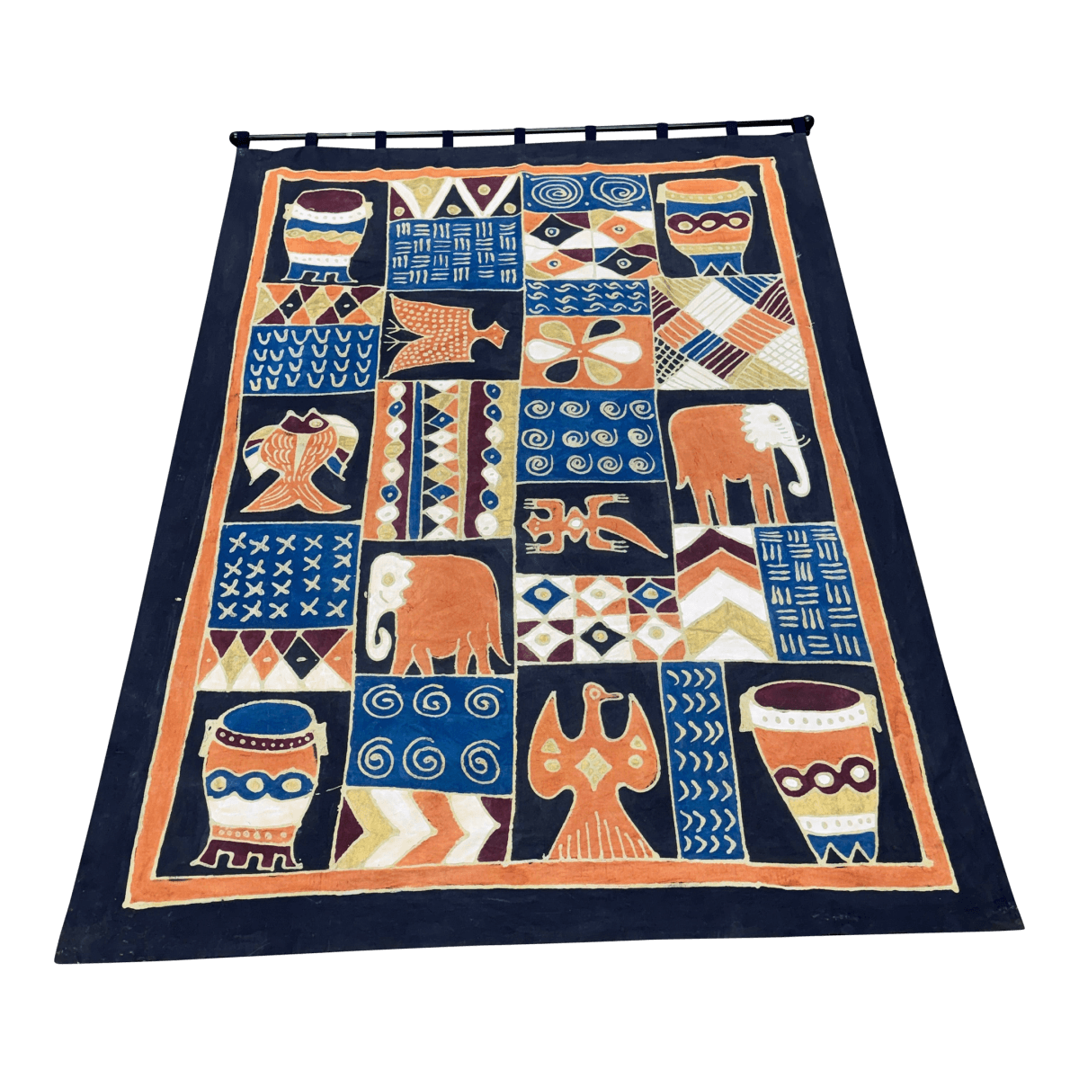 Hand Painted African Batik Wall Hanging - Thumbnail 2