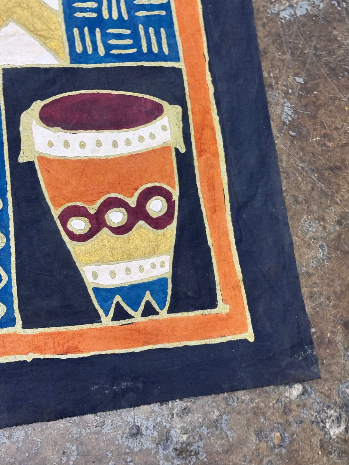 Hand Painted African Batik Wall Hanging - Thumbnail 11
