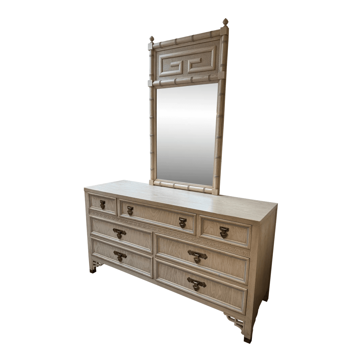 Mid 20th Century Dixie Furniture Shangri-La Chinoiserie Dresser + Mirror - Thumbnail 2