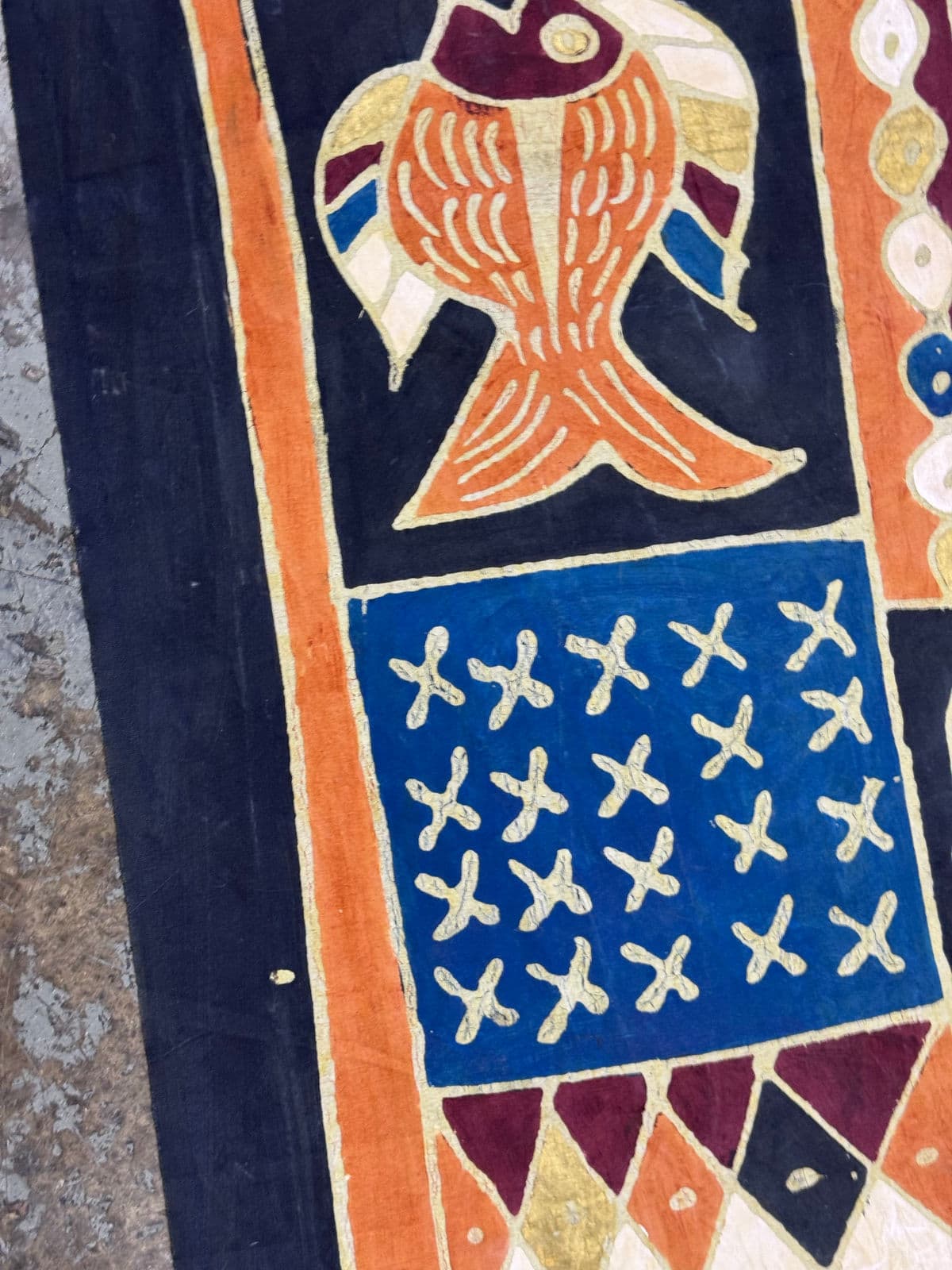 Hand Painted African Batik Wall Hanging - Thumbnail 9