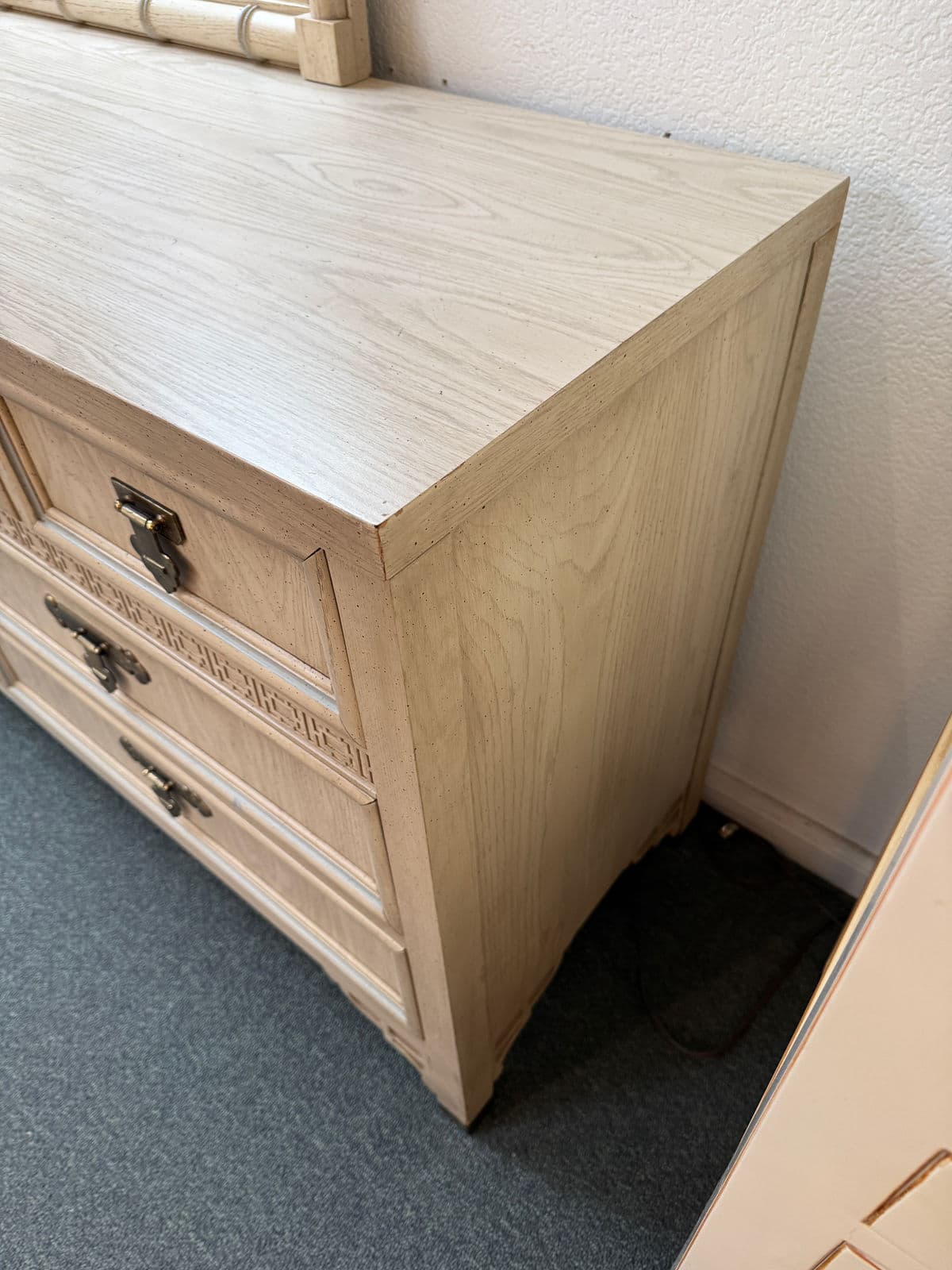 Mid 20th Century Dixie Furniture Shangri-La Chinoiserie Dresser + Mirror - Thumbnail 11