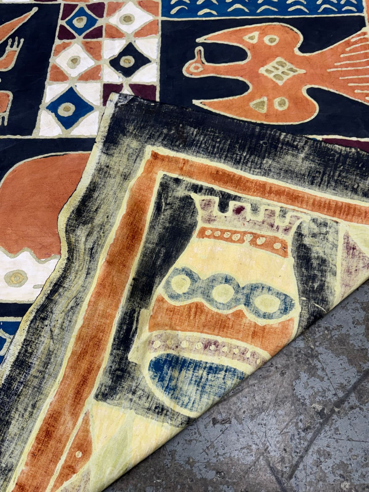 Hand Painted African Batik Wall Hanging - Thumbnail 10